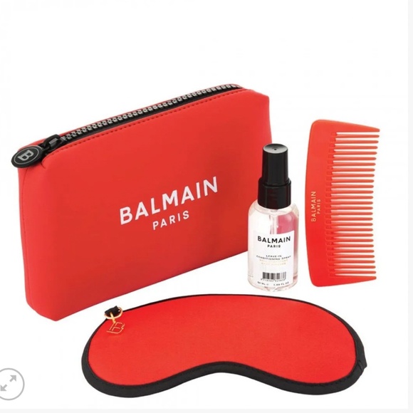 006 BALMAIN PARIS LIMITED EDITION Red Cosmetic Bags BALMAINHAIR NEW - Picture 3 of 6